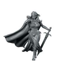 Nocthra Miniature Sorceress Swordswoman Skull Warrior Miniature 360 Spin 01