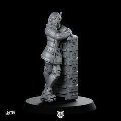 Noir 01 Cyberpunk Miniature Relaxed Operative Crates - Unit9 - We Print Miniatures