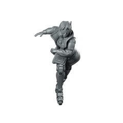 Noir 02 Cyberpunk Miniature Female Tactical Operative Miniature 360 Spin 01