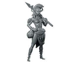 Nomsa Miniature Female Warrior Rogue Spear Hero - RN Estudio - We Print Miniatures
