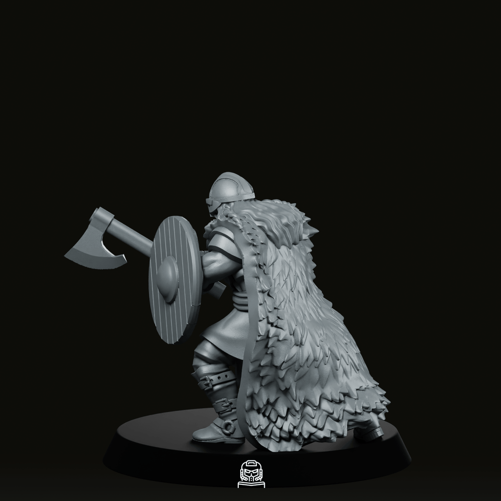 Norse Warrior Axe 1 Miniature - Across The Realms - We Print Miniatures