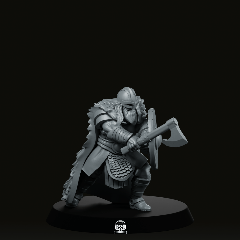 Norse Warrior Axe 1 Miniature - Across The Realms - We Print Miniatures