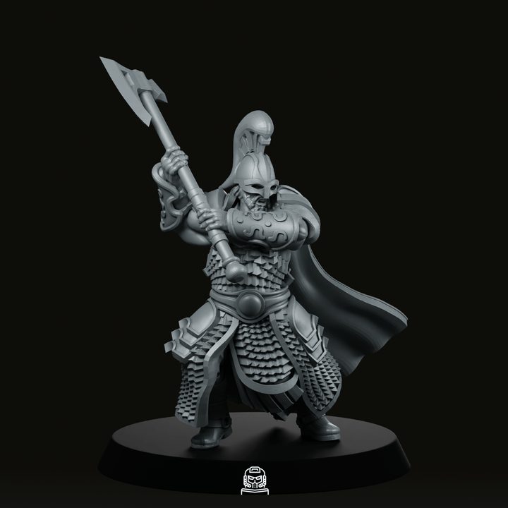 Miniatura Capitano Guerriero Norreno con Ascia a Due Mani per giochi di ruolo da tavolo e wargame