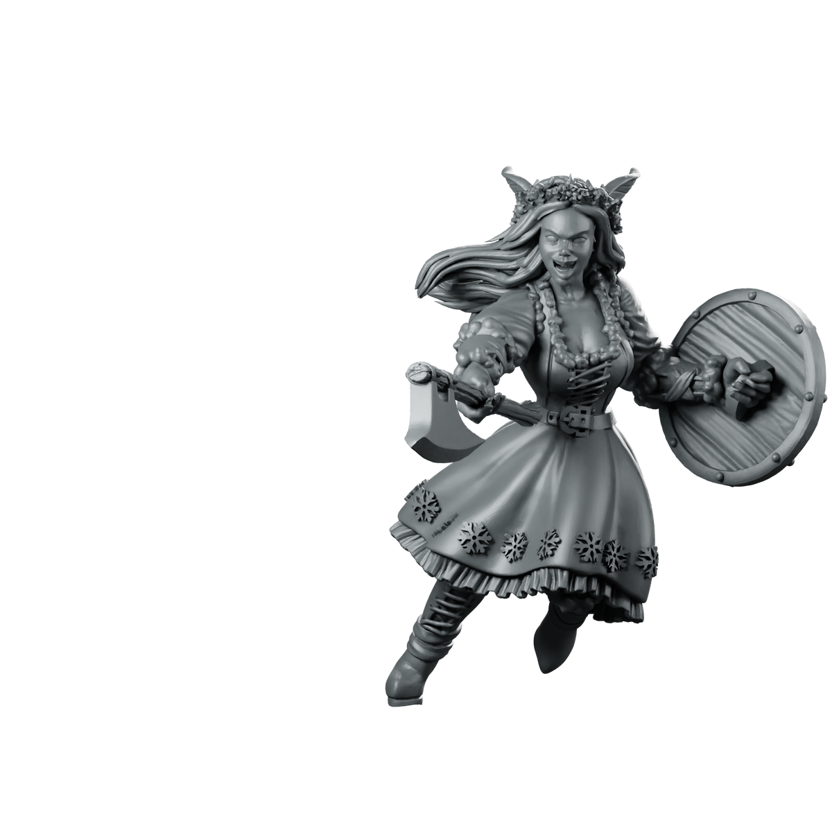 North Girl 1 Miniature Horned Shieldmaiden Miniature 360 Spin 01