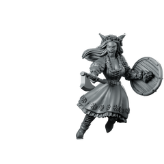 North Girl 1 Miniature Horned Shieldmaiden Miniature 360 Spin 01