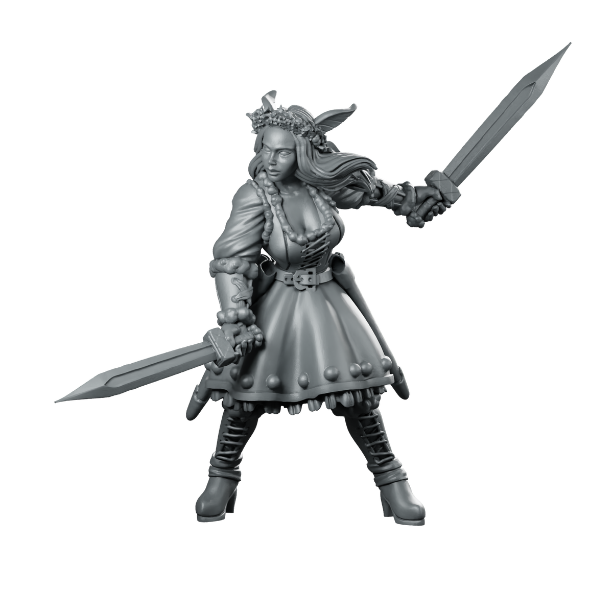 North Girl 2 Miniature Dualsword Huntress Miniature 360 Spin 01