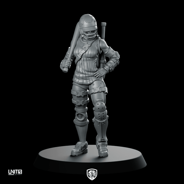 Nova Brickbat Cruz 01 Cyberpunk Miniature Female Brawler - Unit9 - We Print Miniatures