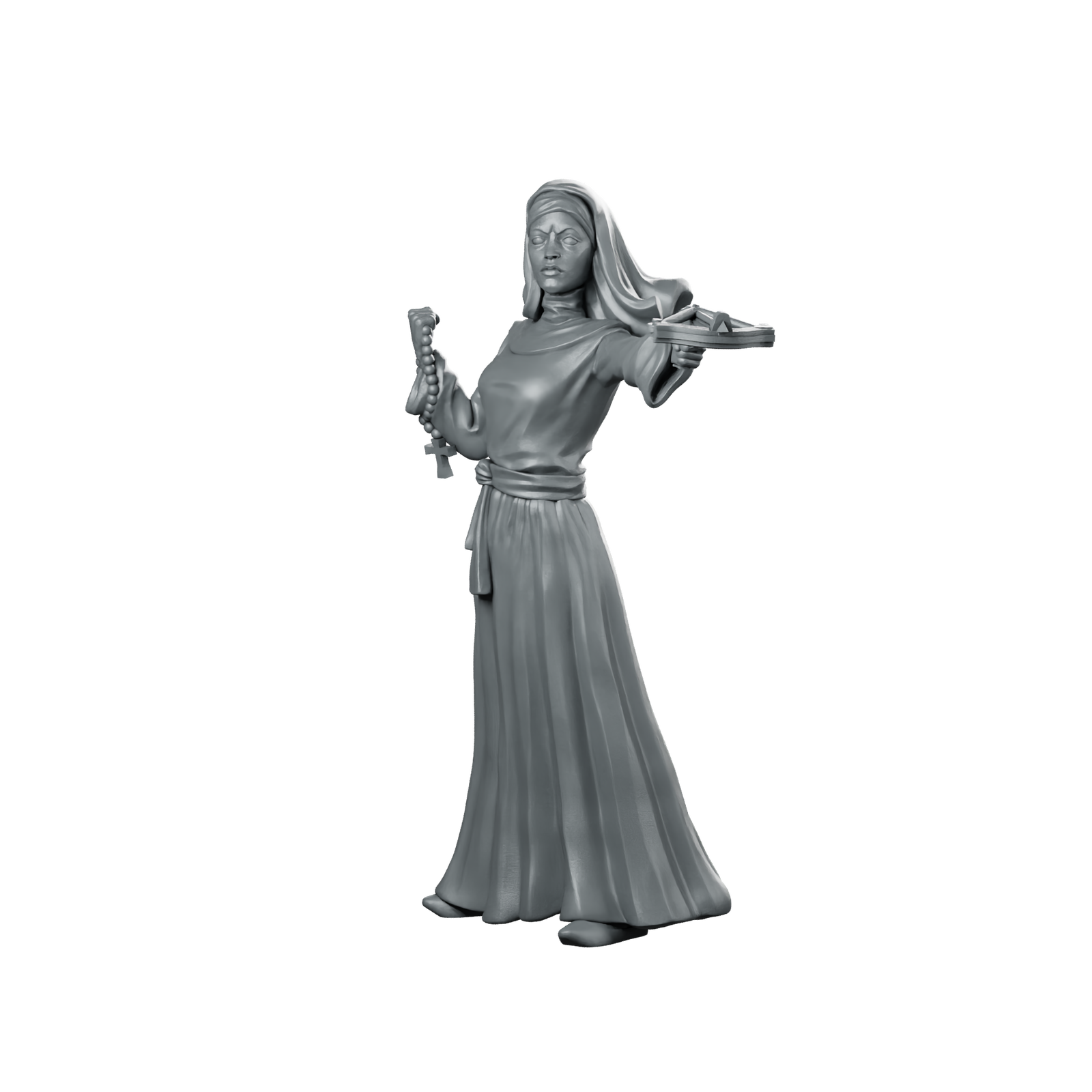 Nun Survivor Miniature Nun Rosary Crossbow Miniature 360 Spin 01