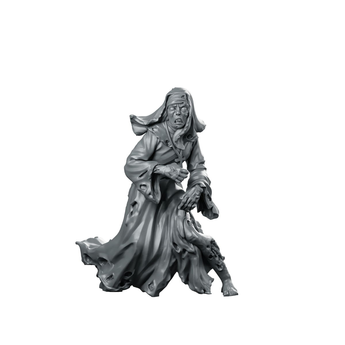 Nun Zombie 1 Miniature Zombie Nun Undead Miniature 360 Spin 01