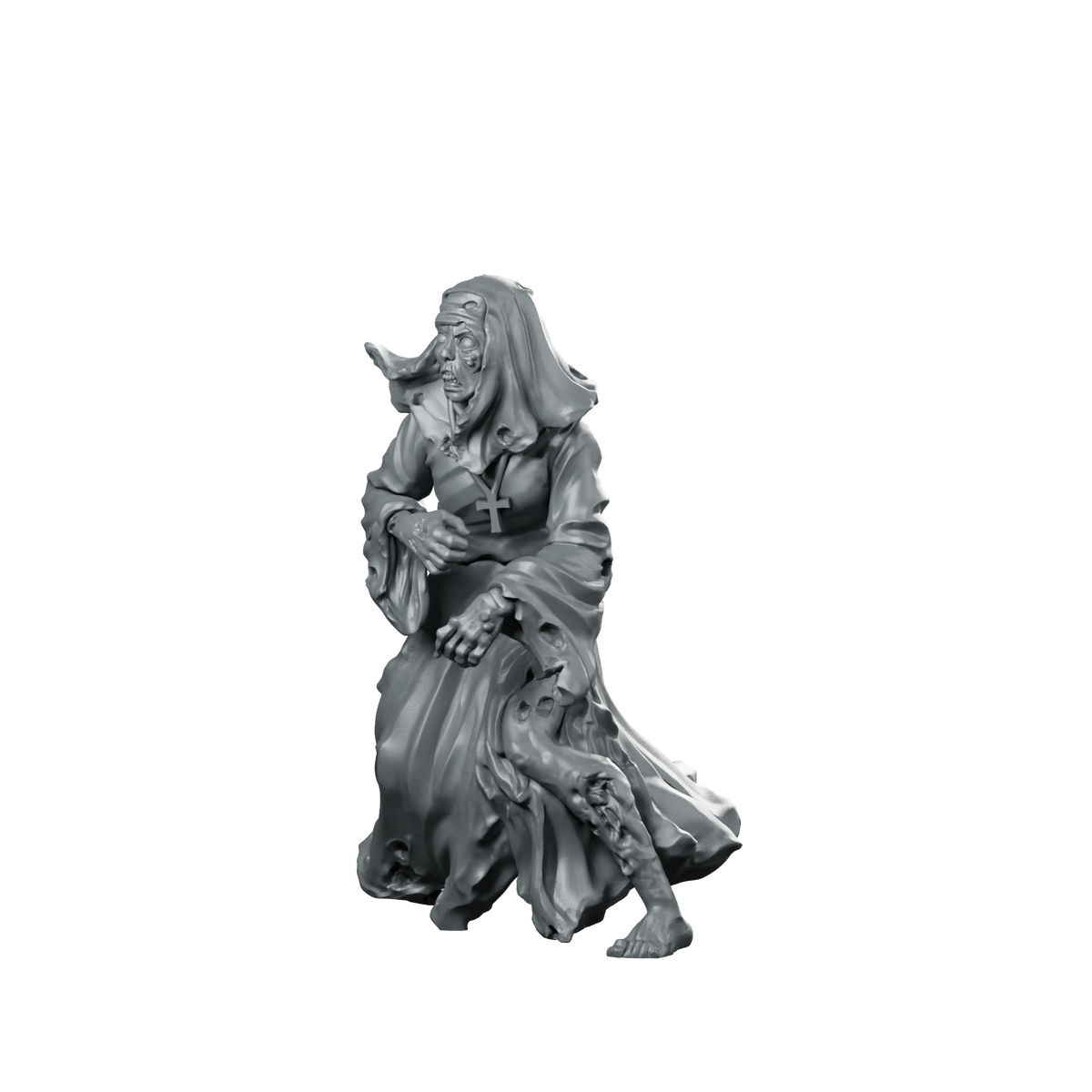 Nun Zombie 1 Miniature Zombie Nun Undead Miniature 360 Spin 08