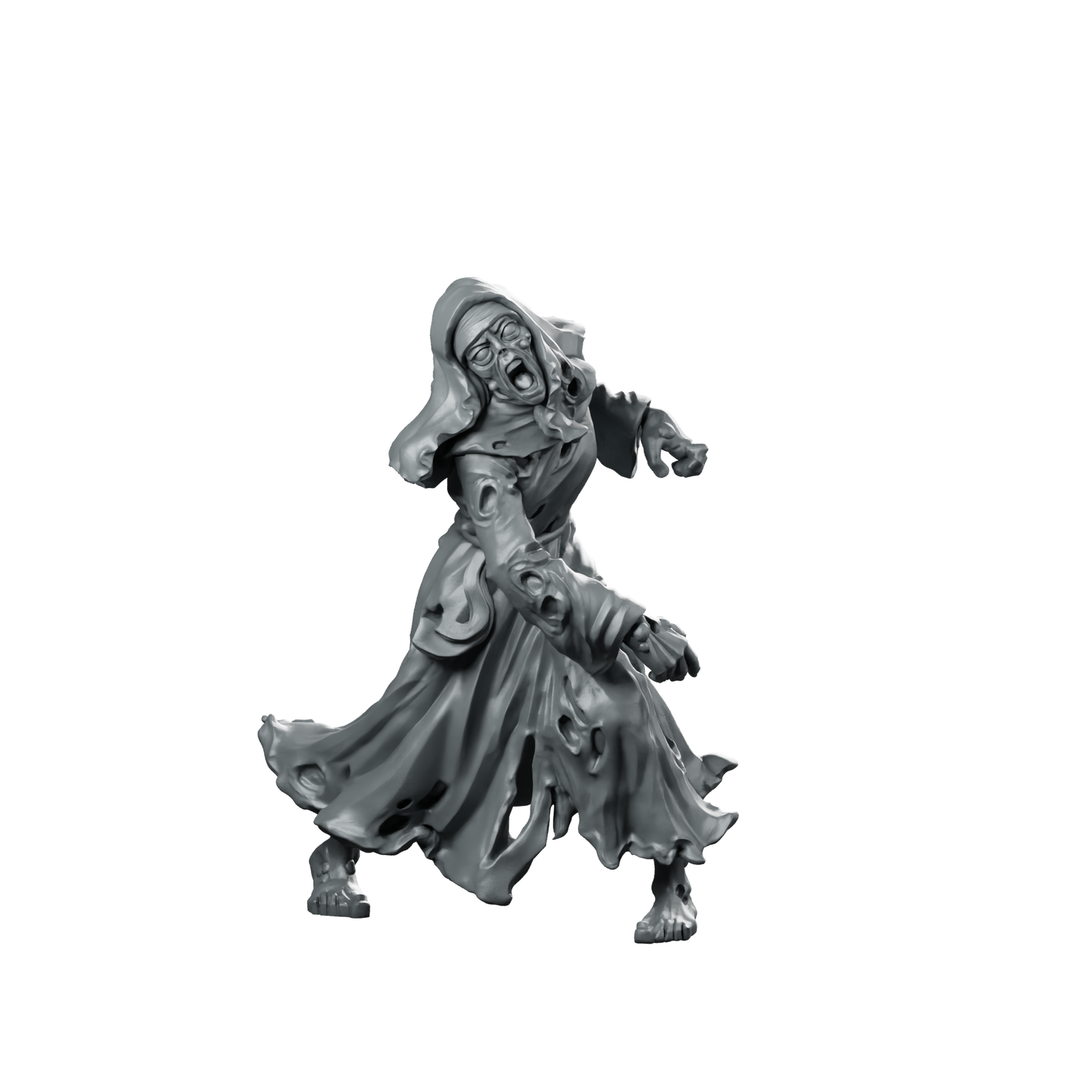 Nun Zombie 2 Miniature Undead Zombie Miniature 360 Spin 01