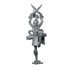 Obsidian Ghost Miniature Fantasy Spectral Warrior Dual-Swords Miniature 360 Spin 01