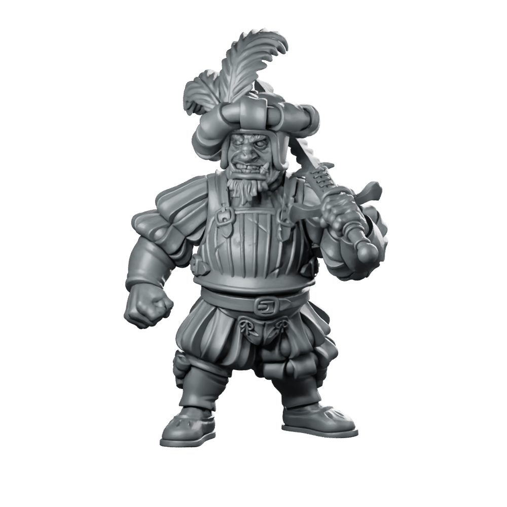 Ogre 03 Miniature Armored Warrior Fantasy RPG Miniature 360 Spin 01