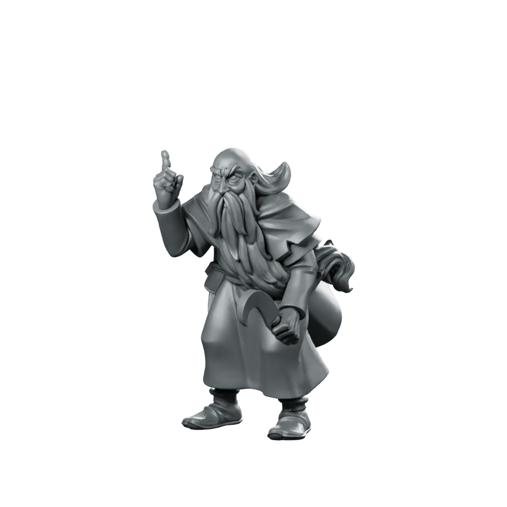 Old Druid Miniature Wise Wizard Staff - Vae Victis - We Print Miniatures