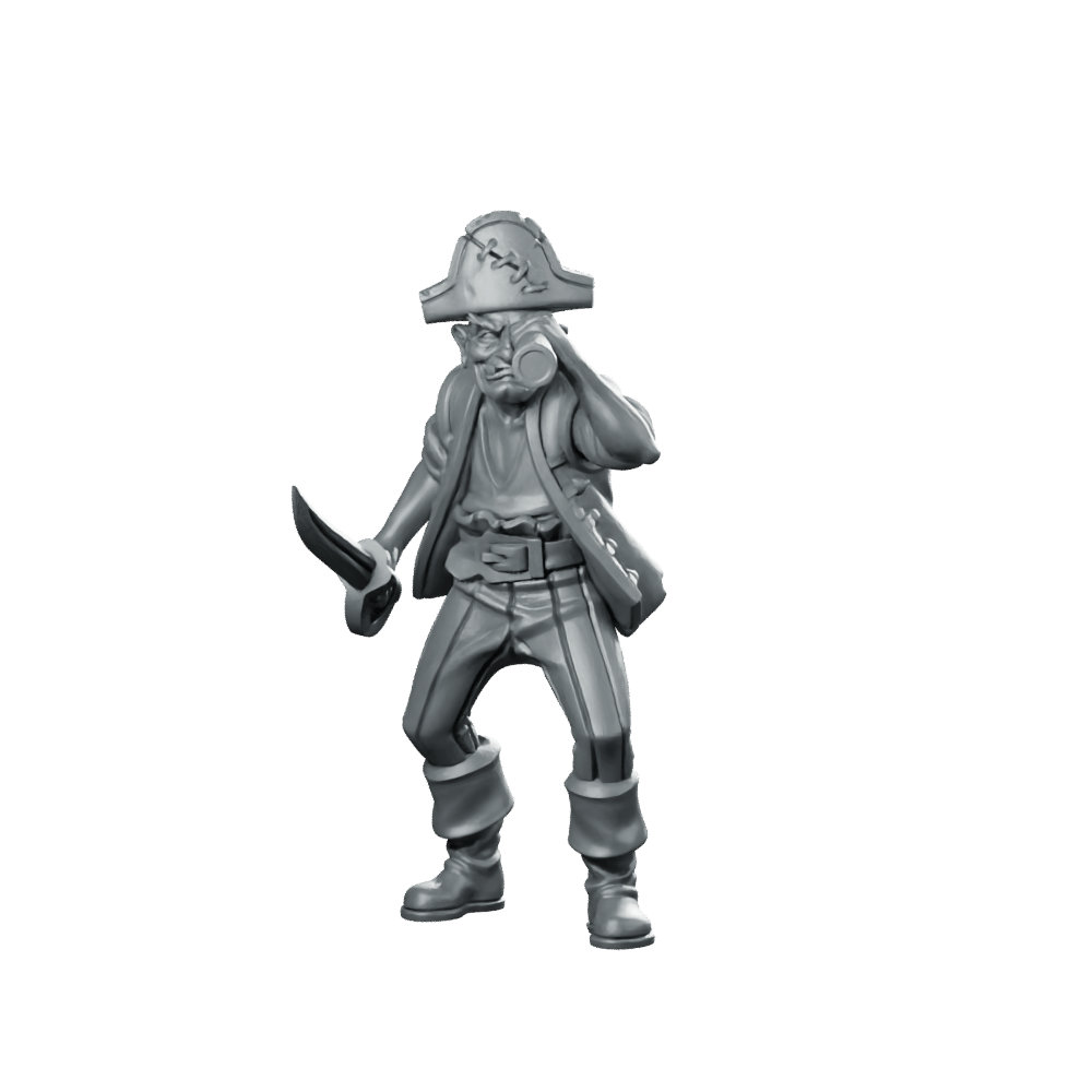 Old Pirate Miniature Scout Spyglass Rifleman NPC - Vae Victis - We Print Miniatures