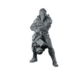 Omega Destroyer D Miniature Alien Heavy Gunner Sci-Fi Miniature 360 Spin 01
