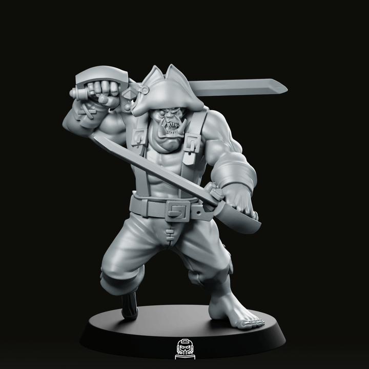 One leg Orc Miniature Pirate Pegleg Warrior