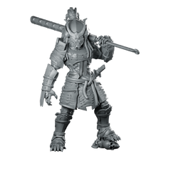 Oni Samurai Skull Hunter 2 Miniature Resin Sci-Fi Miniature 360 Spin 01
