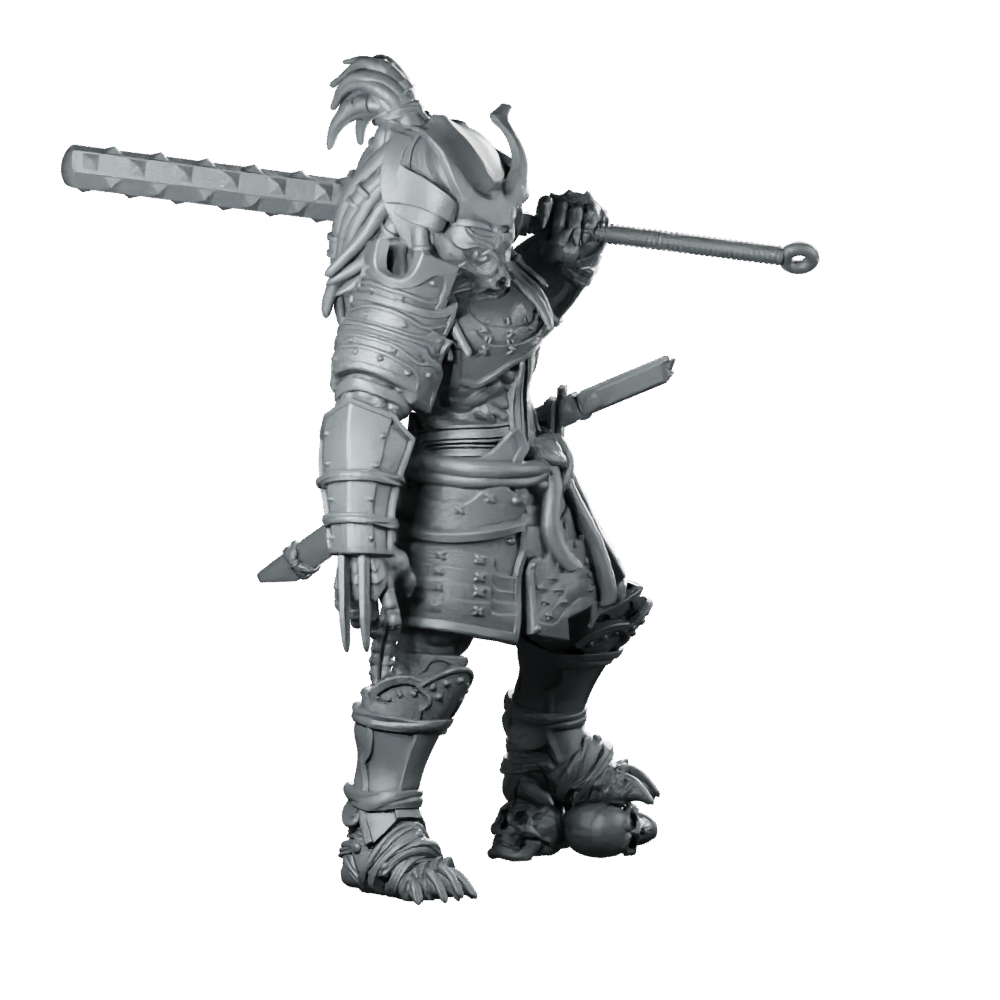 Oni Samurai Skull Hunter 2 Miniature Resin Sci-Fi Miniature 360 Spin 02