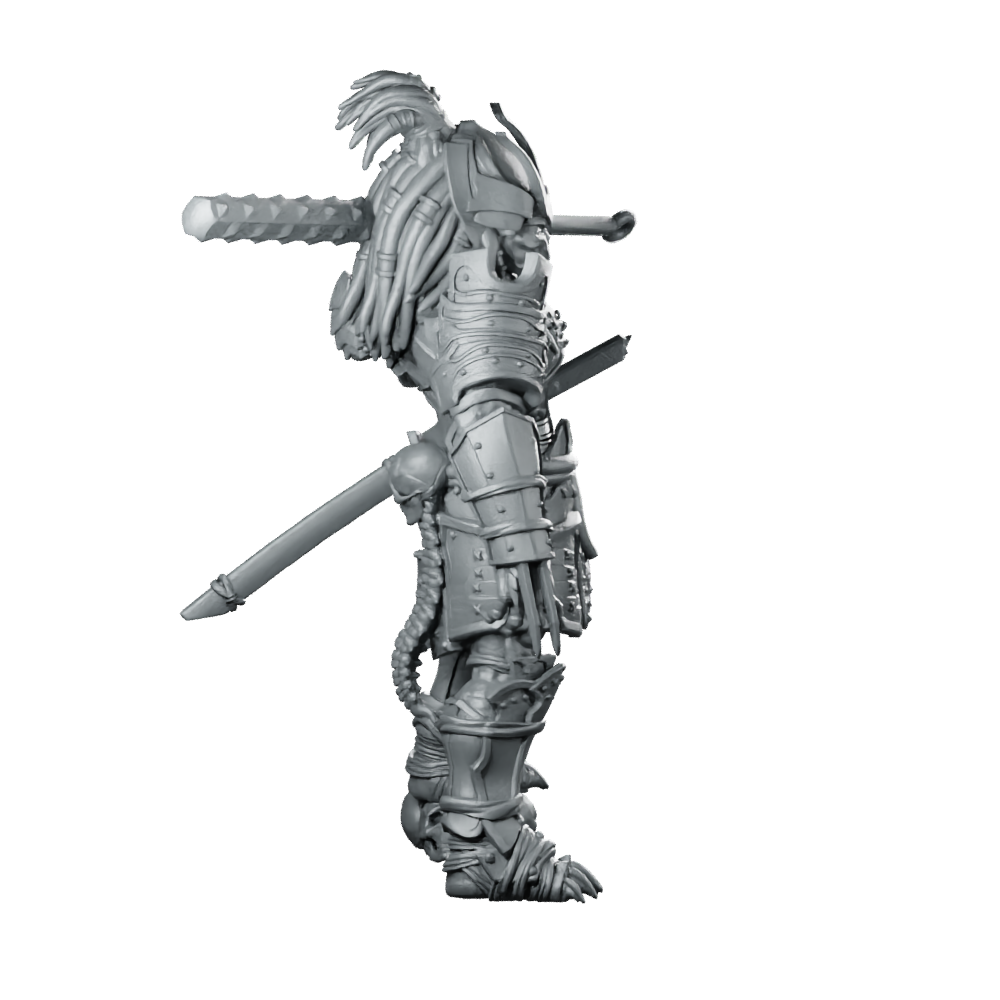 Oni Samurai Skull Hunter 2 Miniature Resin Sci-Fi Miniature 360 Spin 03