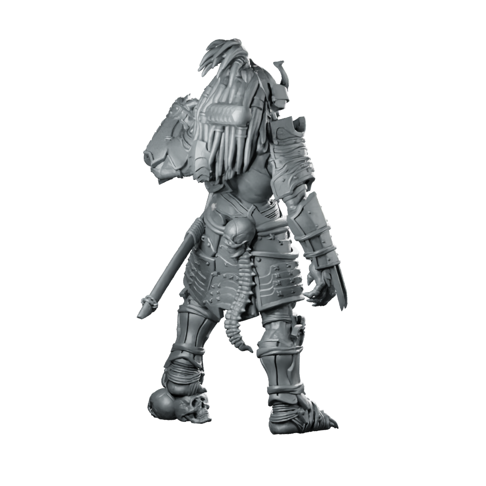 Oni Samurai Skull Hunter 2 Miniature Resin Sci-Fi Miniature 360 Spin 04