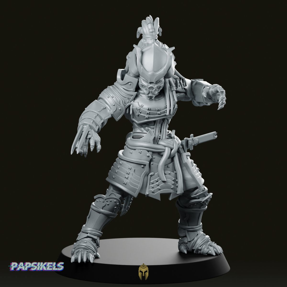 Oni Samurai Skull Hunter 3 Miniature - Papsikels Miniatures - We Print Miniatures