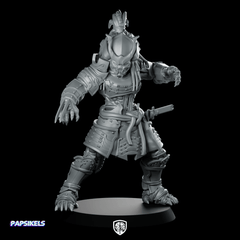 Oni Samurai Skull Hunter 3 Miniature Resin Alien - Papsikels Miniatures - We Print Miniatures