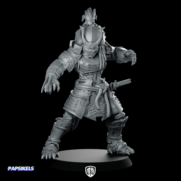 Oni Samurai Skull Hunter 3 Miniature Resin Alien - Papsikels Miniatures - We Print Miniatures
