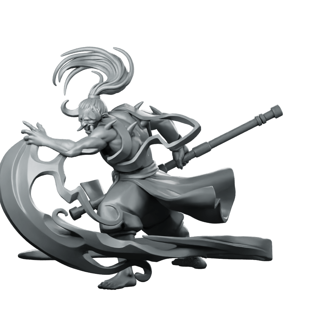 Oni Shaman Product Render Miniature Oni Glaive - CastNPlay - We Print Miniatures