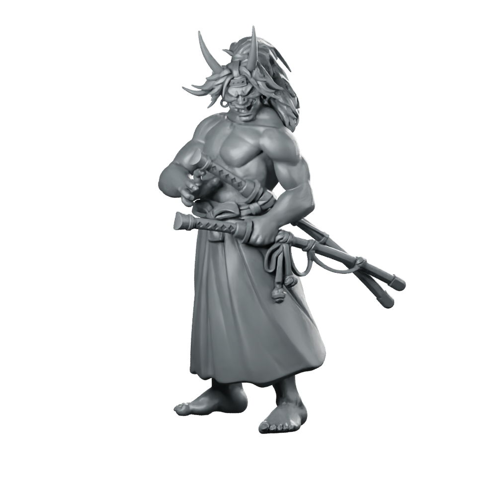 Oni Swordman B Product Render Miniature Oni Miniature 360 Spin 01