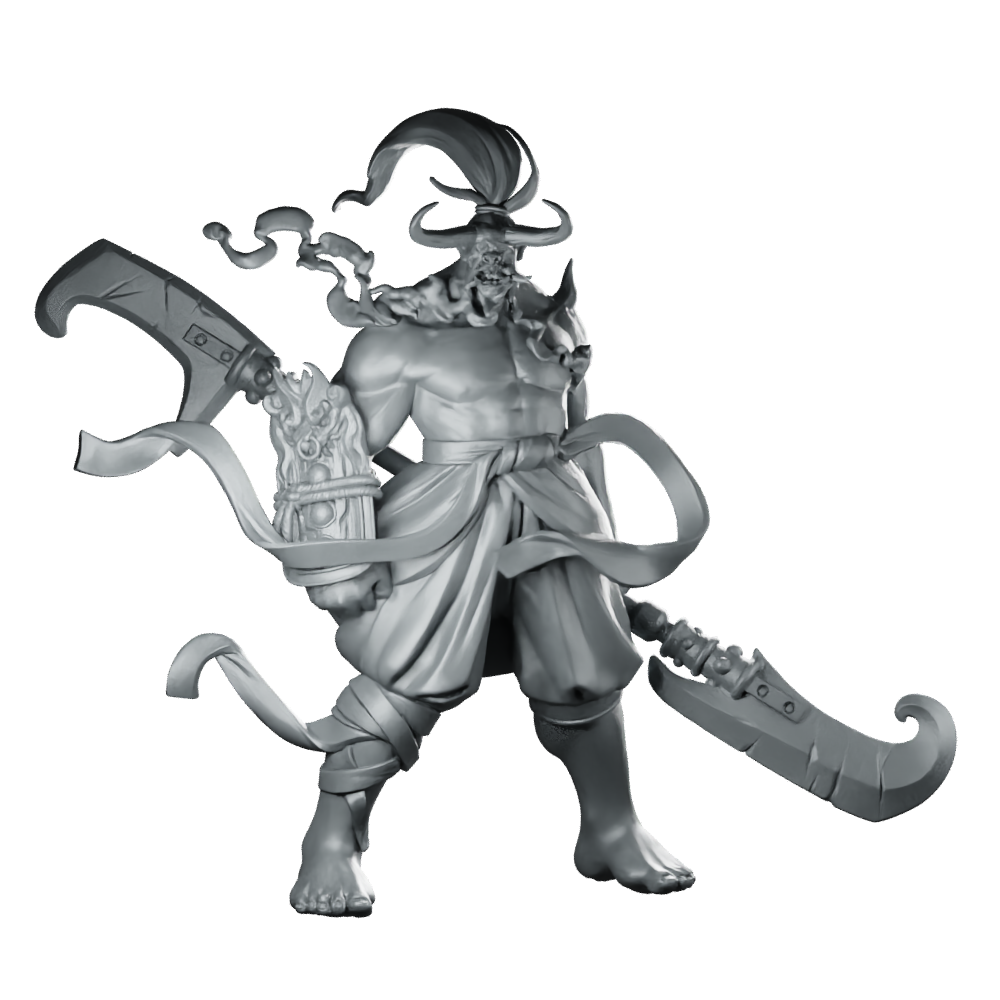 Oni War Tyrant Product Render Miniature Oni Miniature 360 Spin 01