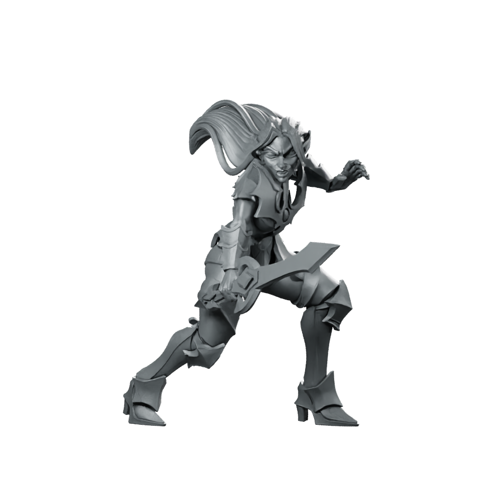 Vampire Onyx BloodCursed Miniature Cursed Swordfighter RPG Miniature 360 Spin 01
