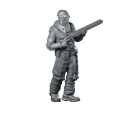 Operational Stuff 03 Cyberpunk Miniature Rebel Cop Operative Miniature 360 Spin 01