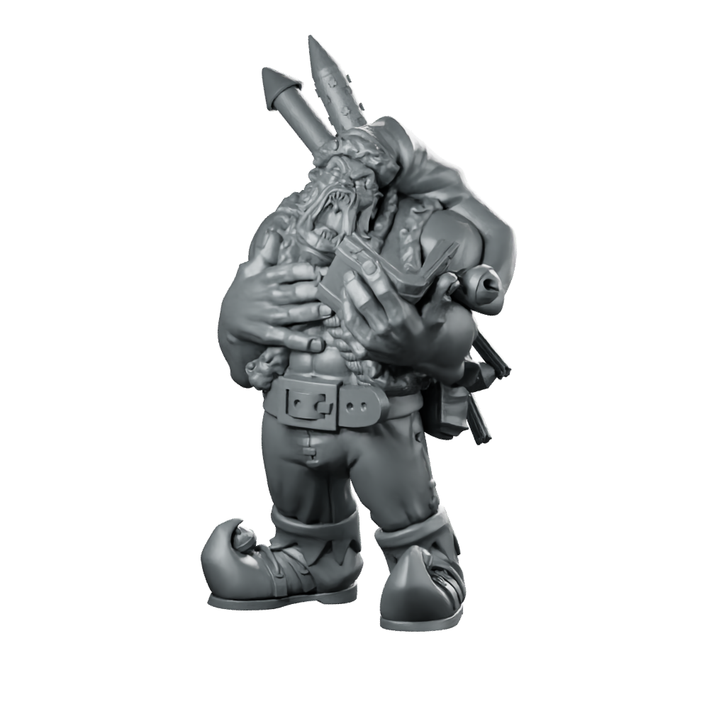 Orc Carol Singer Miniature Festive Bard RPG Miniature 360 Spin 01
