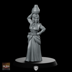 Orc Female Villager Fantasy Miniature Water Jug NPC