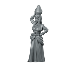 Orc Female Villager Fantasy Miniature Water Jug NPC Miniature 360 Spin 01
