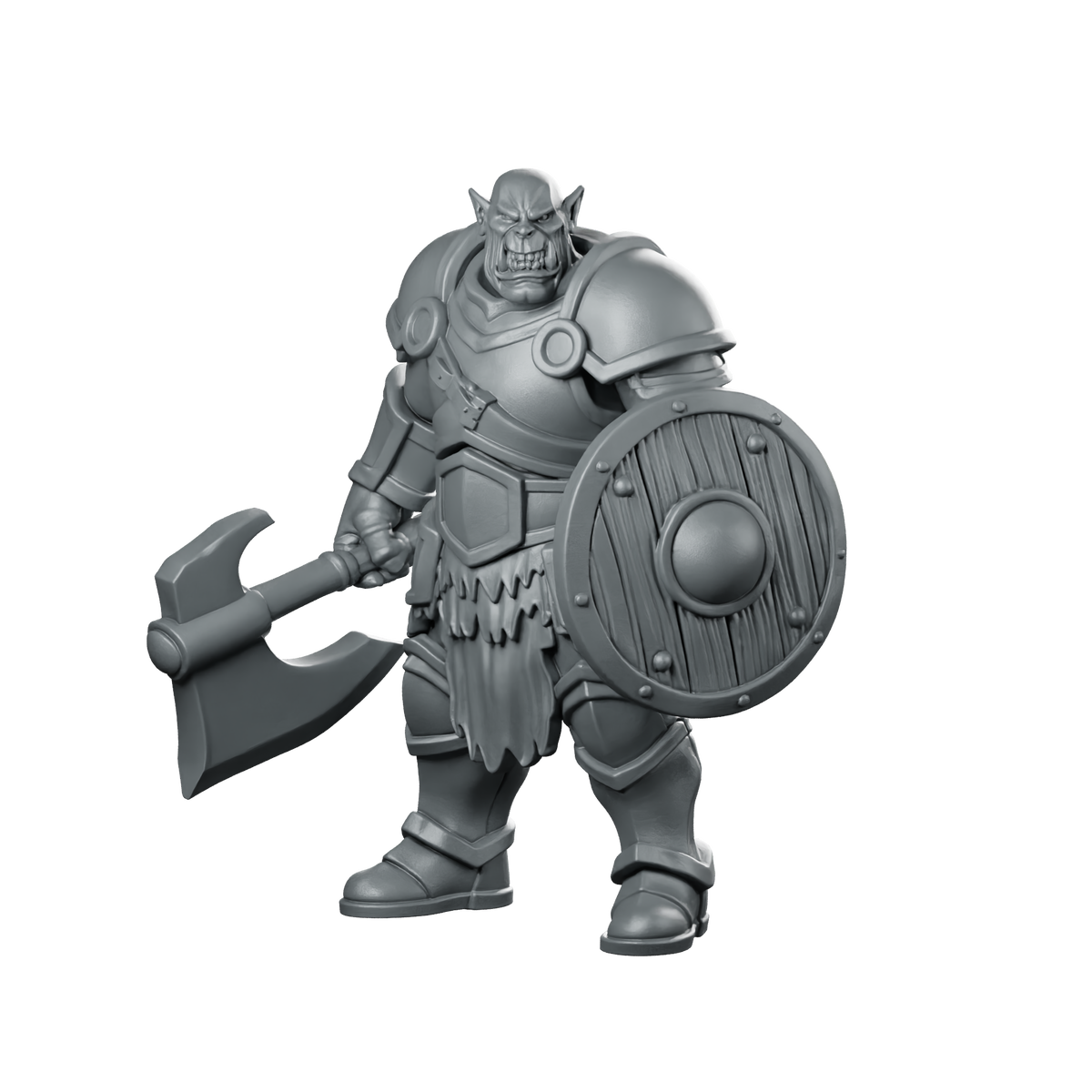Orc Warrior With Axe And Shield Miniature Miniature 360 Spin 01