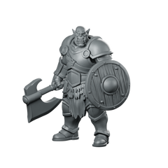 Orc Warrior With Axe And Shield Miniature Miniature 360 Spin 01