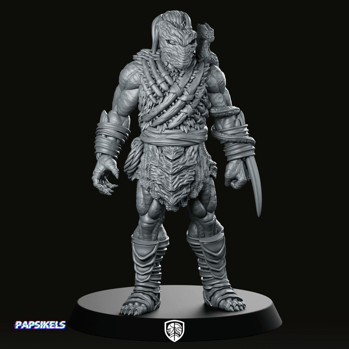 Organic Bio Armour Skull Hunter Dek 1 Miniature - Papsikels Miniatures - We Print Miniatures