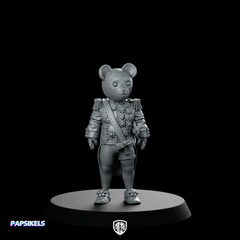 Organic Toy Bear Friend 2 Miniature Decorated Officer - Papsikels Miniatures - We Print Miniatures