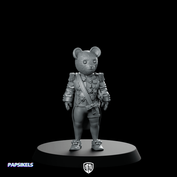 Organic Toy Bear Friend 2 Miniature Decorated Officer - Papsikels Miniatures - We Print Miniatures