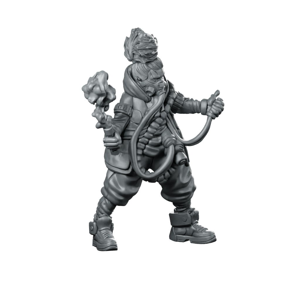 Orion Vex Pose 1 Cyberpunk Miniature Hacker Miniature 360 Spin 01