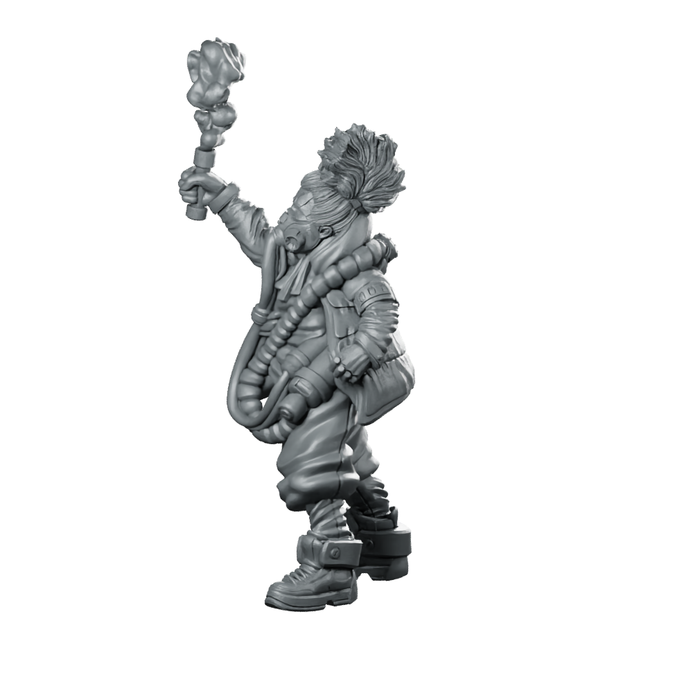 Orion Vex Pose 2 Cyberpunk Miniature Torch Miniature 360 Spin 01