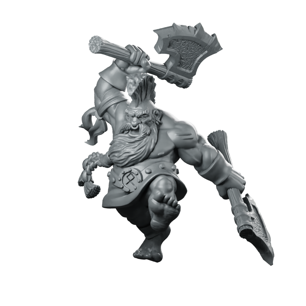 Dwarf Slayer Orny LOTR Miniature Furious Axe Warrior Miniature 360 Spin 01