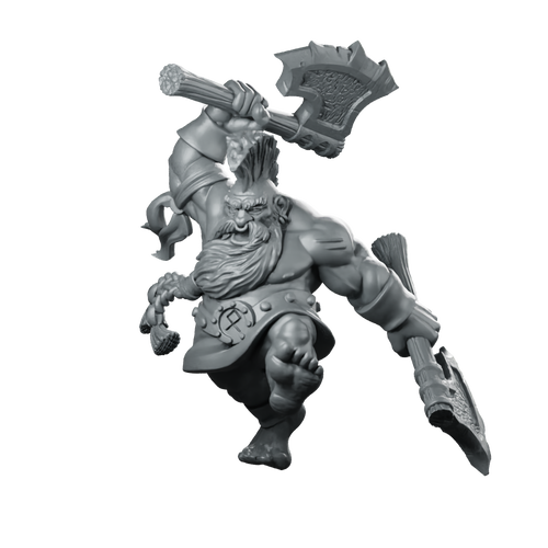 Dwarf Slayer Orny LOTR Miniature Furious Axe Warrior Miniature 360 Spin 01