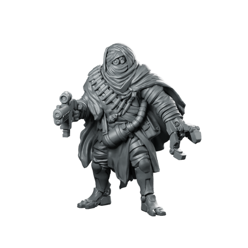 Outcast Ashwaste Ravager Miniature Cloaked Sci-Fi Raider Miniature 360 Spin 01