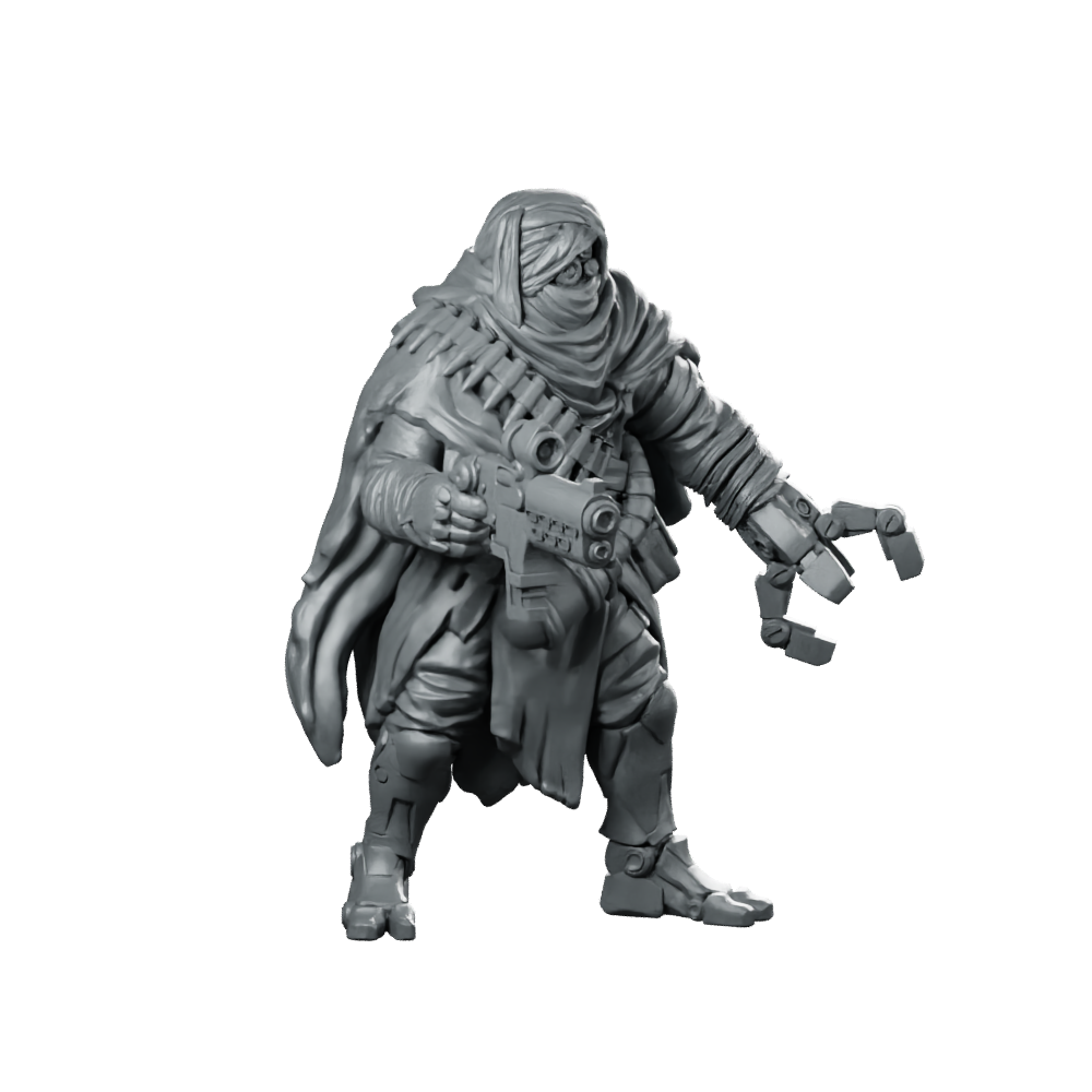 Outcast Ashwaste Ravager Miniature Cloaked Sci-Fi Raider Miniature 360 Spin 02