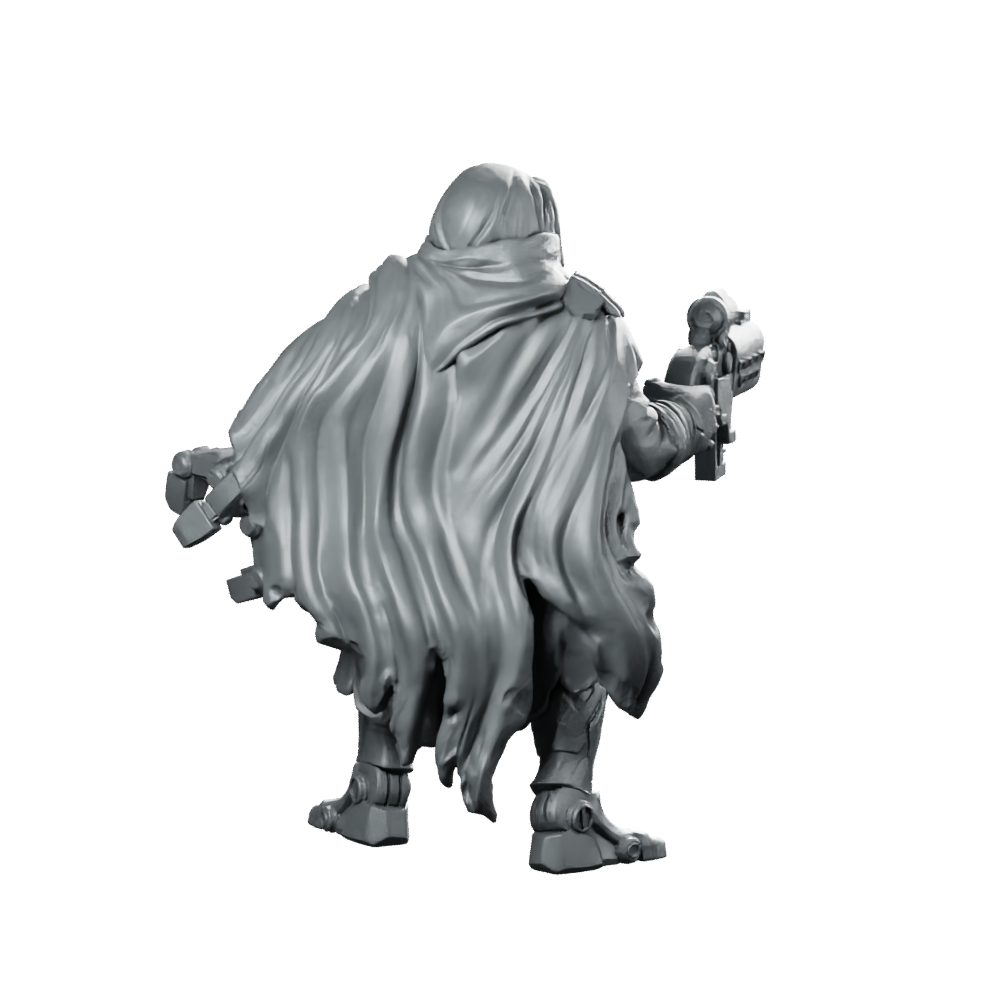 Outcast Ashwaste Ravager Miniature Cloaked Sci-Fi Raider Miniature 360 Spin 05