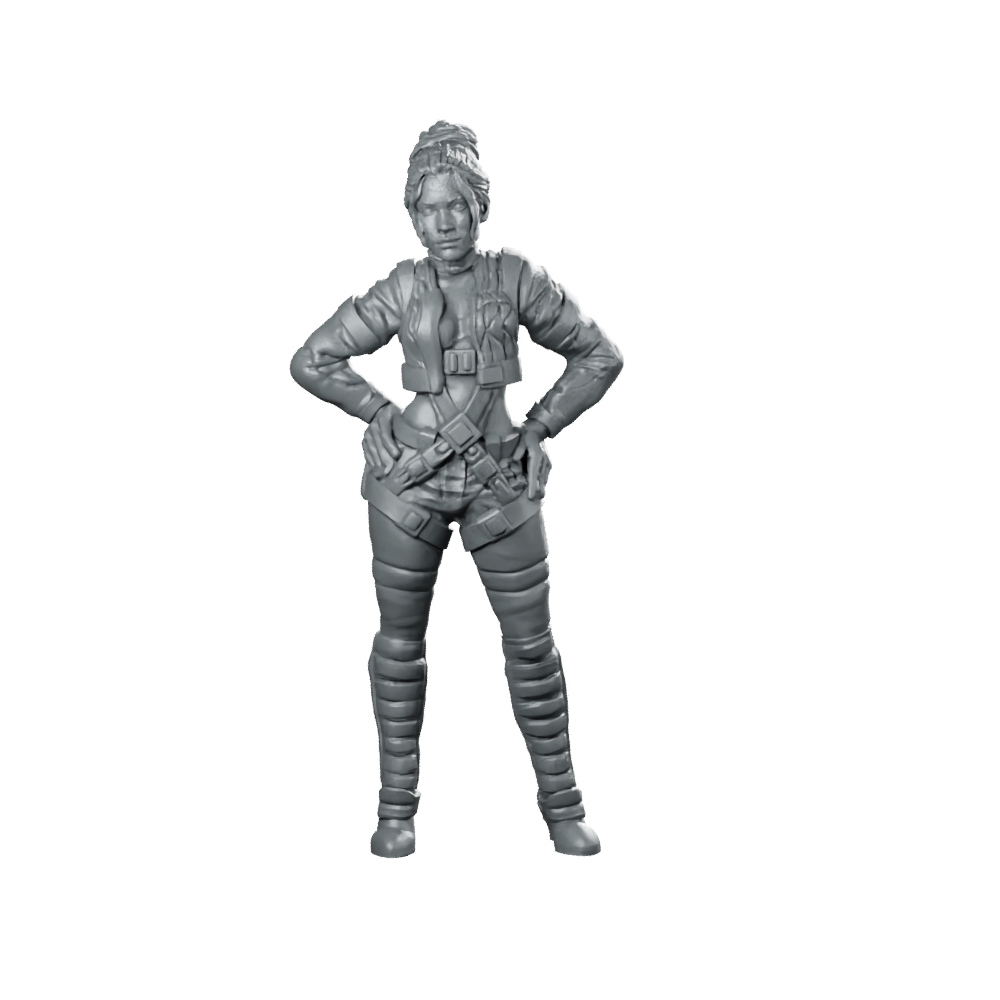 Outerland Mercenary Pampam Flores Smuggler Operative Miniature 360 Spin 01