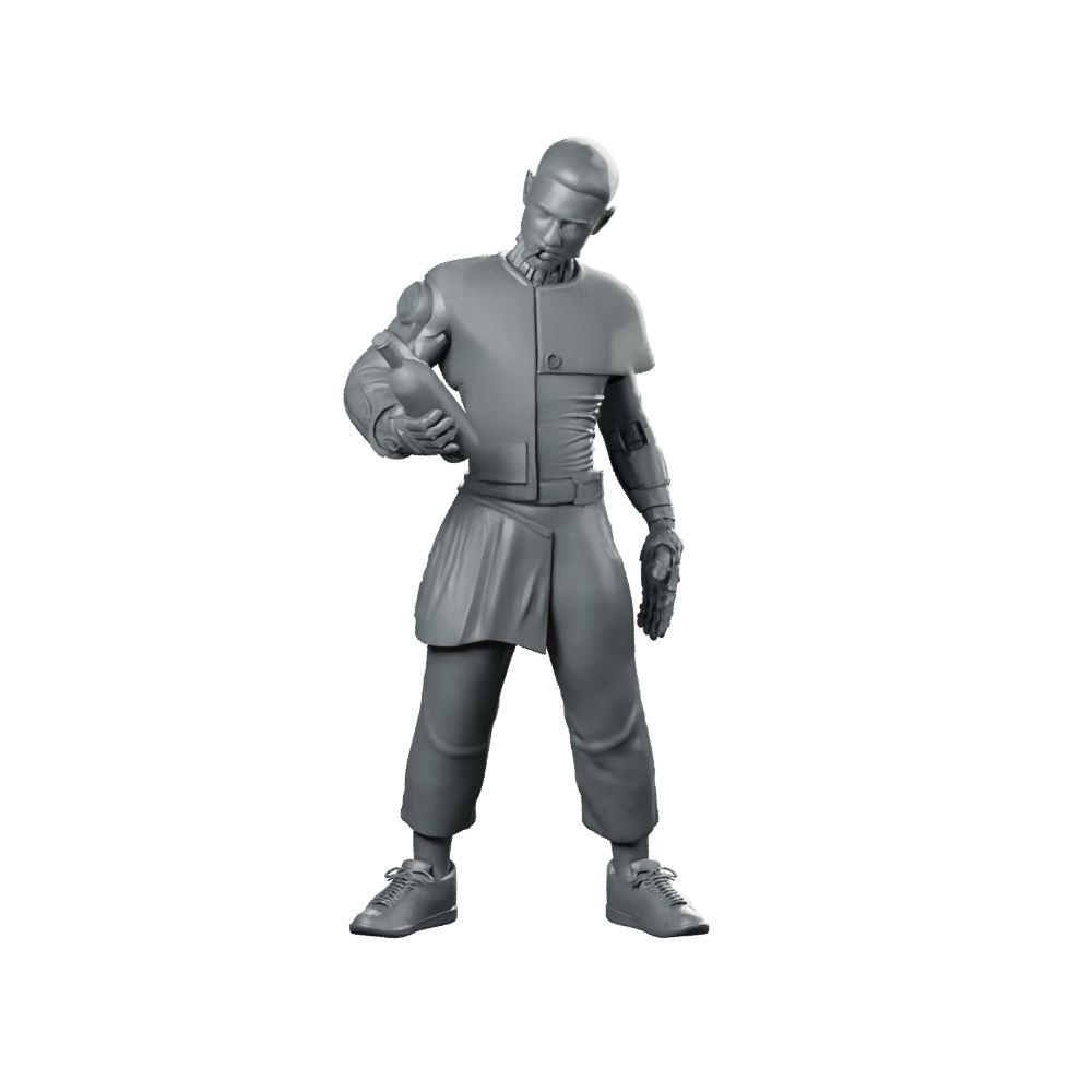 Owen Mitchell Miniature Sci-Fi Humorous Character Resin Miniature 360 Spin 01
